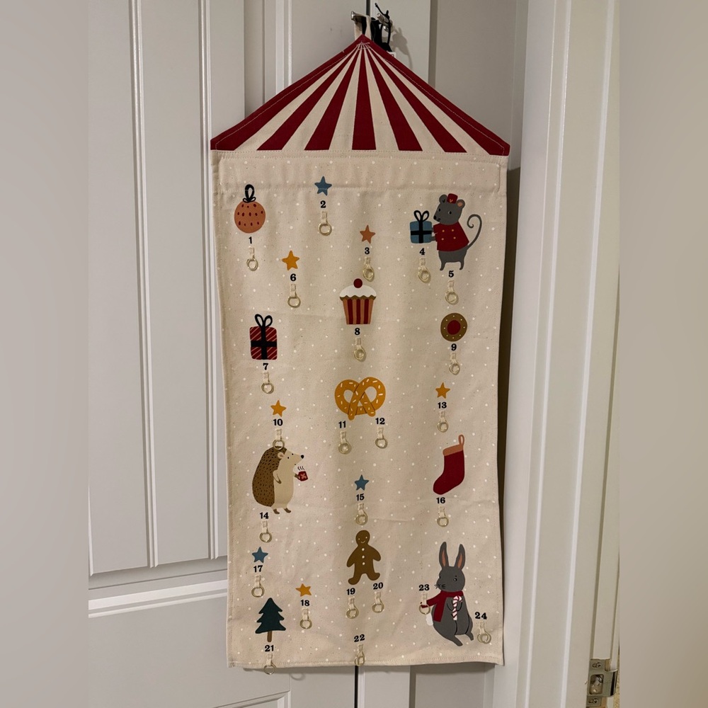 H&M Festive Advent Calendar with Red and Cream Design